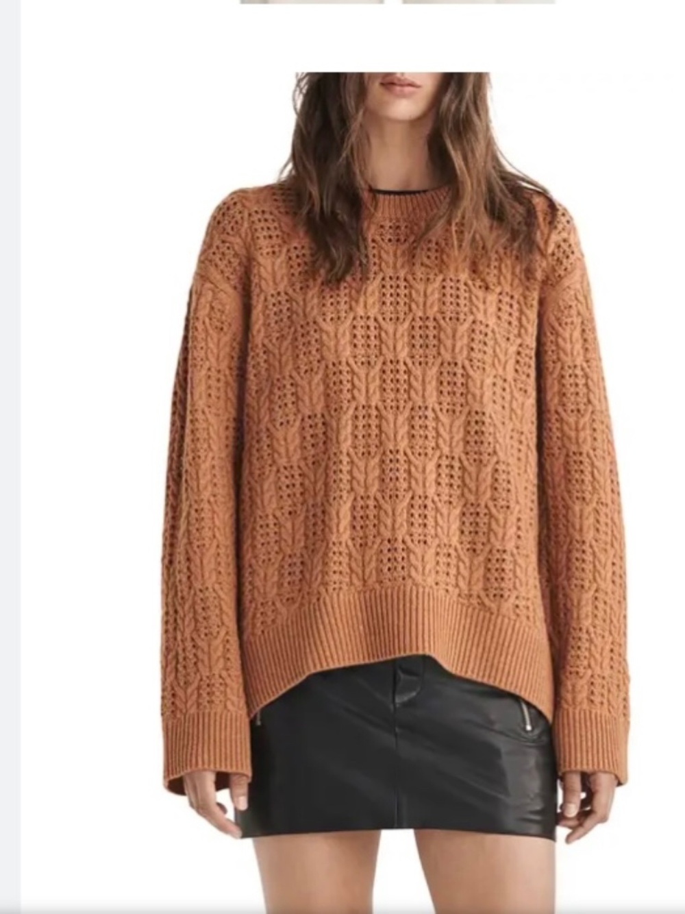 Rag & Bone Divya Cable Stitch Wool Sweater M